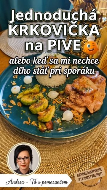 🥩 ​Keď sa mi nechce dlho stáť pri sporáku, táto krkovička na pive to istí! 😊
Šup s ňou do pekáča a výsledok je neskutočne šťavnaté mäsko. 

Uložte si recept na nedeľný obed! 👇🧡🍊
​🛒 Čo budeme potrebovať:
​1 kg bravčová krkovička (hrubšie plátky)
​200 g údená slaninka (plátky)
​2 veľké cibule & 4 strúčiky cesnaku
​Na dochutenie: soľ, čierne mleté korenie, sušený cesnak, grilovacie korenie
​Na podliatie: cca 2,5 dcl svetlé pivo 12°
​👩‍🍳 Stručný postup:
​Mäso osolíme, okoreníme a posypeme sušeným cesnakom a grilovacím korením.
​Do misy navrstvíme cibuľu, slaninu, mäso a znova cibuľu so slaninkou.
​Zalejeme pivom ("zlatým mokom").
​Pečieme pri 220 °C približne hodinu do chrumkava.
​Podávame s ryžou alebo zemiakmi, či grilovanou zeleninkou🧡🍊.
 Celý podrobný recept nájdete aj na mojom blogu!

Dobrú chuť! ❤️

 #dnesjem #bravcovakrkovicka #masonapive #obed